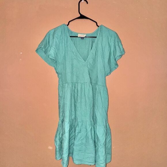 Universal Thread Linen Blend Green Dress - Size Small - Picture 3 of 7